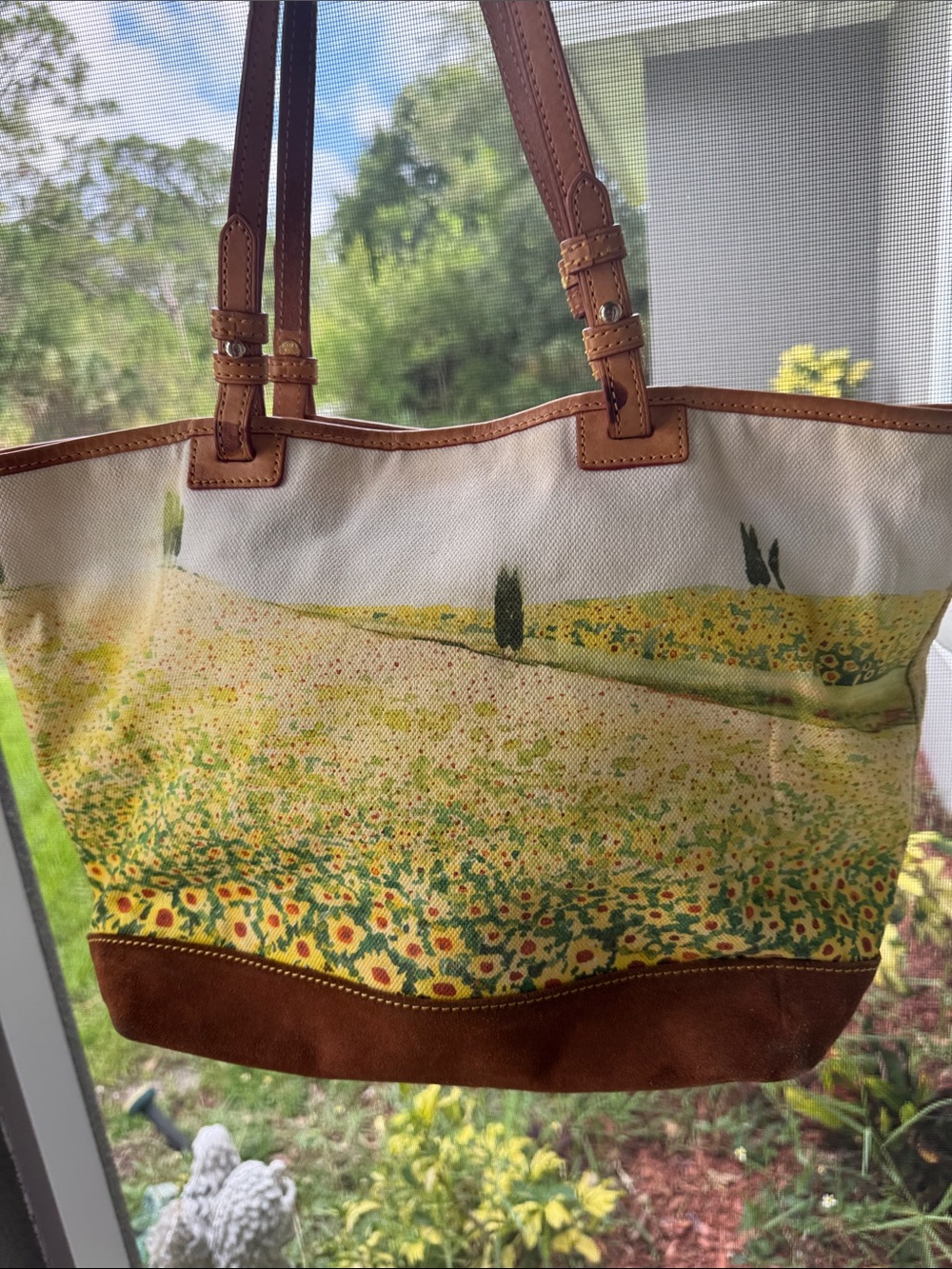 Dooney & Bourke 🌻 fields canvas suede bottom tote - Picture 4 of 15